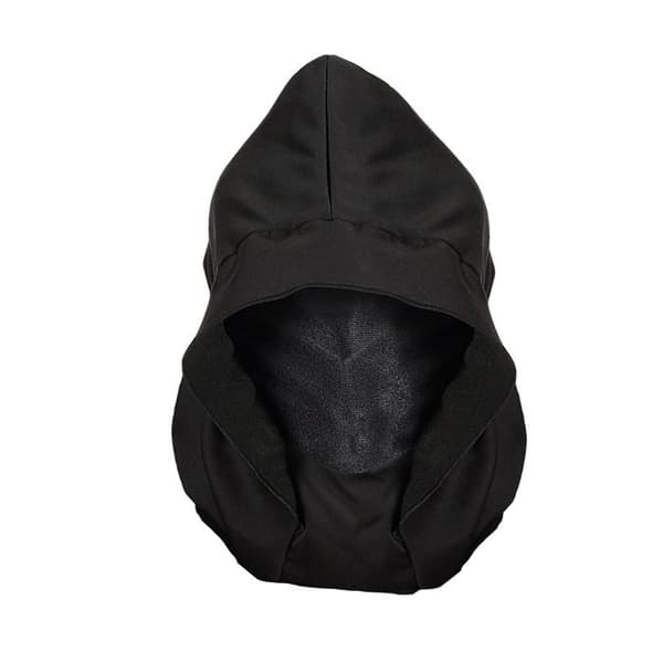 Helmask för vuxna med huva, osynligt ansikte och lysande ögon, vit