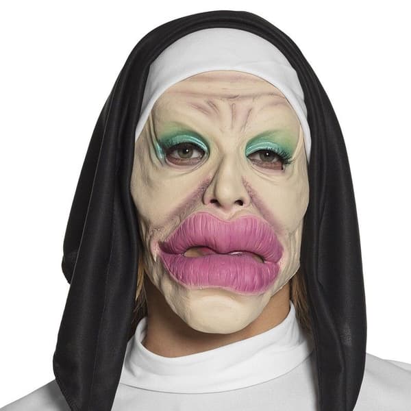 Bonne Soeur helmask med huvudbonad - NO NAME - Vuxen - Blandat - Vit