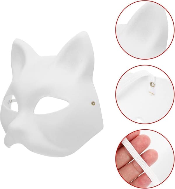 Kissamaskit maalattavat DIY -juhlapaperi Mache -naamarit 10 mini -naamaria tyhjät naamarit, naamarit maalattavat maalattavat maalattavat maalattavat