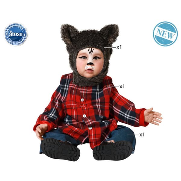 Kostyme baby Brun Ulv - 6-12 måneder