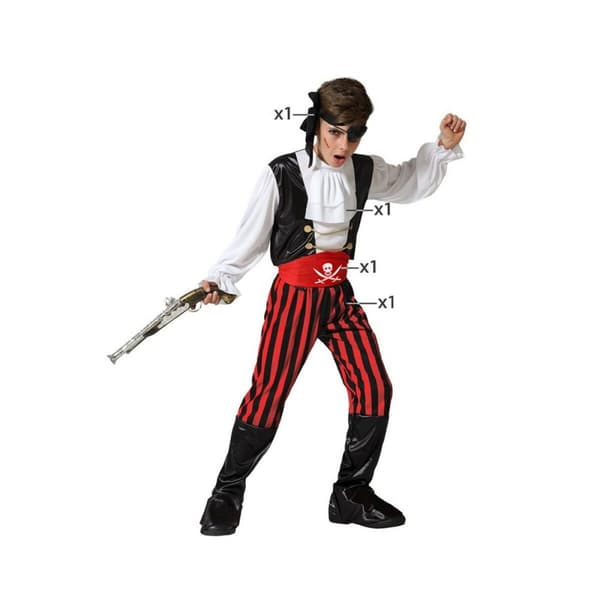 Barnekostyme Pirat Flerfarget Piratene 3-4 år 5-6 år - 5-6 år