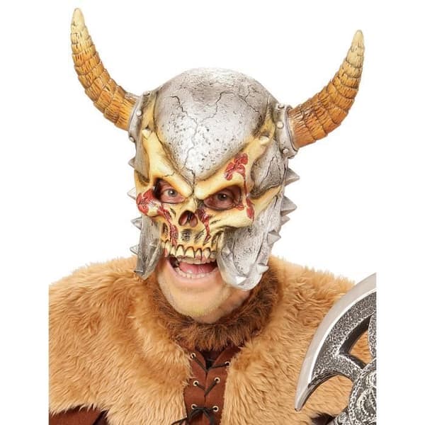 Halloween vuxen viking skelett helmask - Märke 231615 - Svart/Vit - Blandad inomhusdräkt