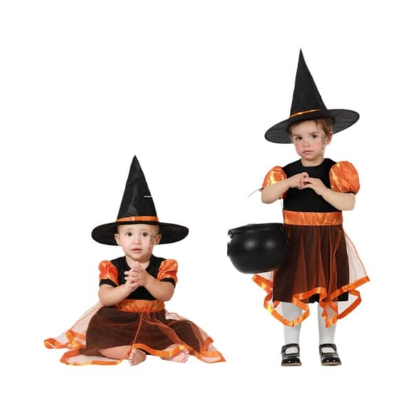 Kostume til babyer Orange Heks - 6-12 måneder