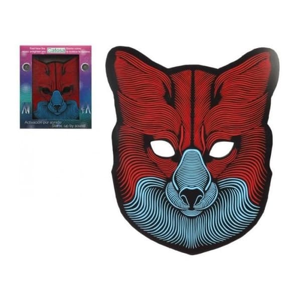 Led Wolf Mask - ATOSA - Kostymtillbehör - Svart - Blandat - Blå - Röd