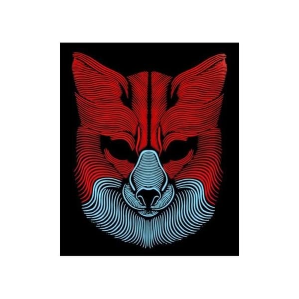 Led Wolf Mask - ATOSA - Kostymtillbehör - Svart - Blandat - Blå - Röd