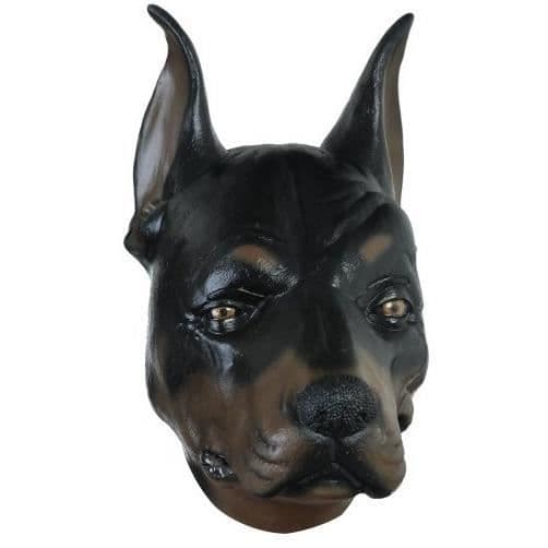 Partychimp Dobermann latexmask svart unic storlek