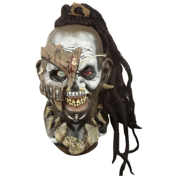 Partychimp Voodoo Houngan latex huvudmask i en storlek