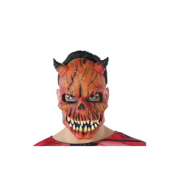 Red Skeleton Demon Halloween Mask (21 x 25 cm) - BigBuy Carnival