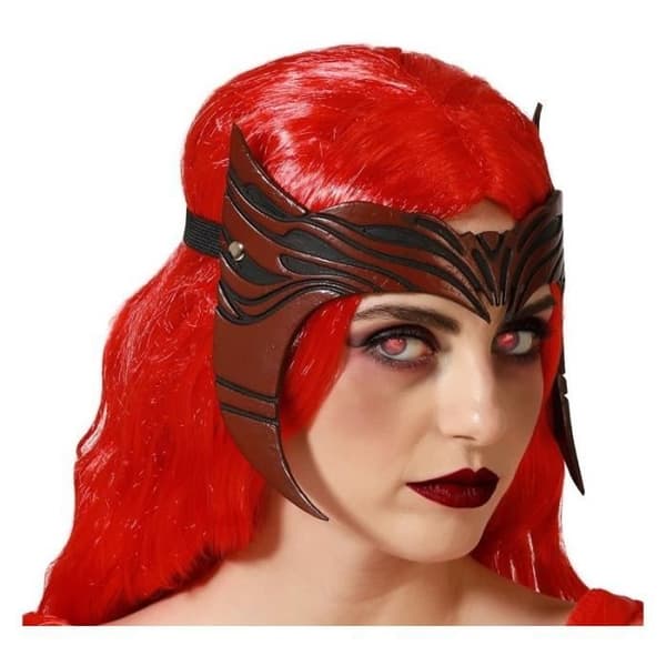 Super Heroine Wanda Latex Mask - ATOSA - Mörkröd och svart - Vuxen kostymtillbehör