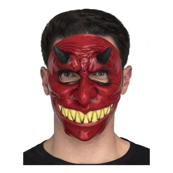 Red Devil Mask med horn