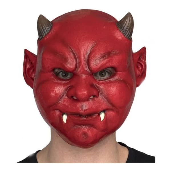 Röd demonmask med hörntänder - Disfrazzes - Halloween - Blandat - Inomhus