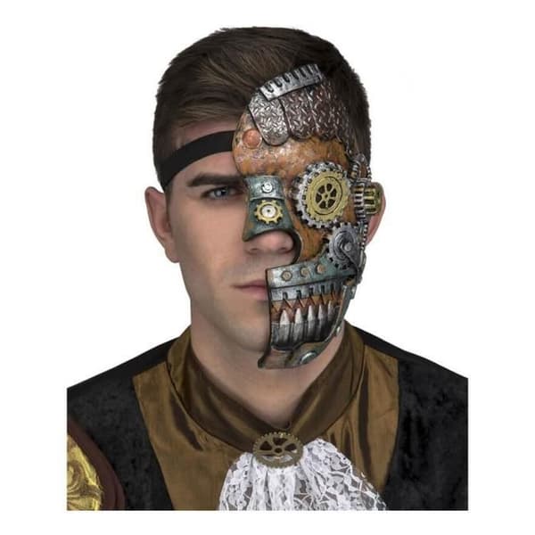 Steampunk halvmask med lager - Disfrazzes - One Size - Flerfärgad