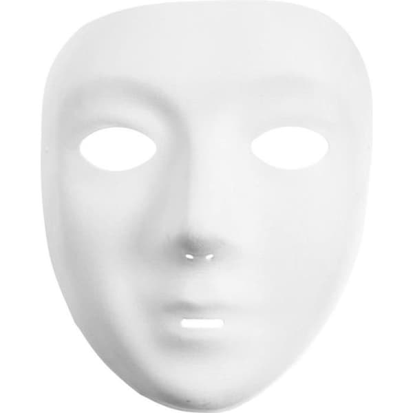 Ansiktsmask med sammetfinish att måla - Vit - Vuxen - Unisex