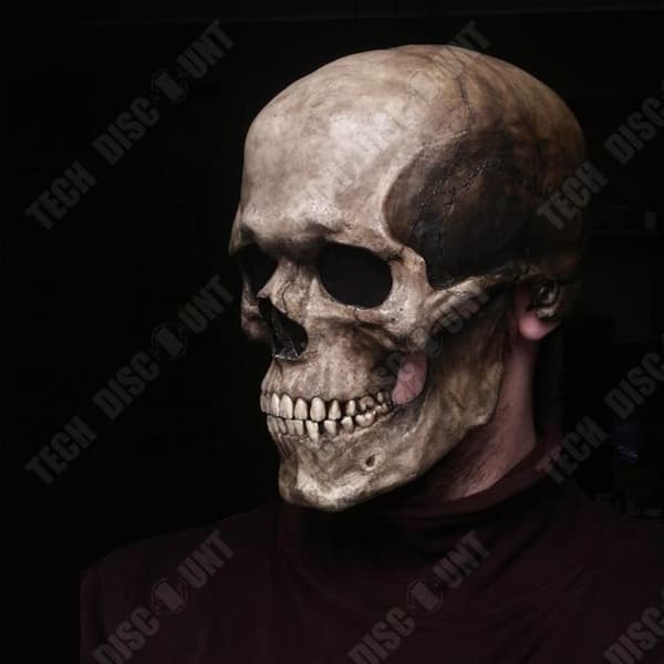 TD® Halloween rörlig dödskallemask, rörlig huvudbonad, dekorativ Ghost Festival Cosplay-mask, latexhuvudbonader