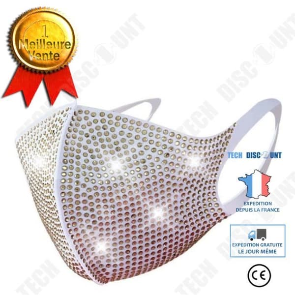 TD® Flash diamond yellow fashionista mask - TECH RABATT - dammtät - vuxen