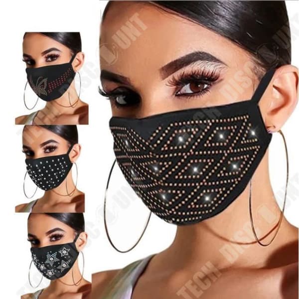 TD® Creative Color Flash Diamond Rhinestone Butterfly Star Tygmask Black Diamond Rhinestone