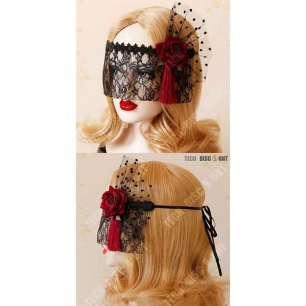 TD® Sexig svart spetsmask kvinna 50 röda nyanser av grått Julfest deco halvansikte prinsessa drottning smycken skönhet enkel elegant