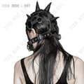 Miniatyrbild 3 av 4: Steampunk-inspirerad helmask i svart läder - Gothic Cosplay-dräkt - Halloween - TEKNISK RABATT