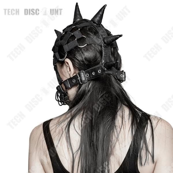 Steampunk-inspirerad helmask i svart läder - Gothic Cosplay-dräkt - Halloween - TEKNISK RABATT