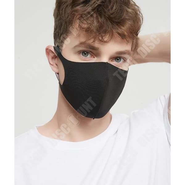 TD® Pure Cotton Knitted Silk Black Face Mask för män och kvinnor Tvättbar kallmask