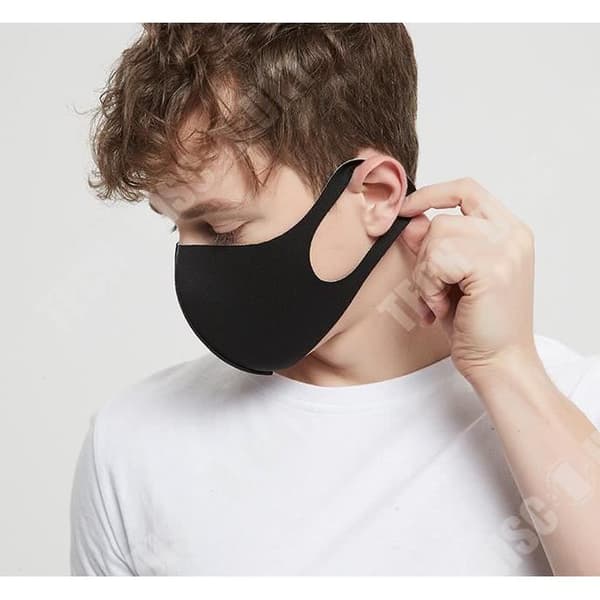 TD® Pure Cotton Knitted Silk Black Face Mask för män och kvinnor Tvättbar kallmask