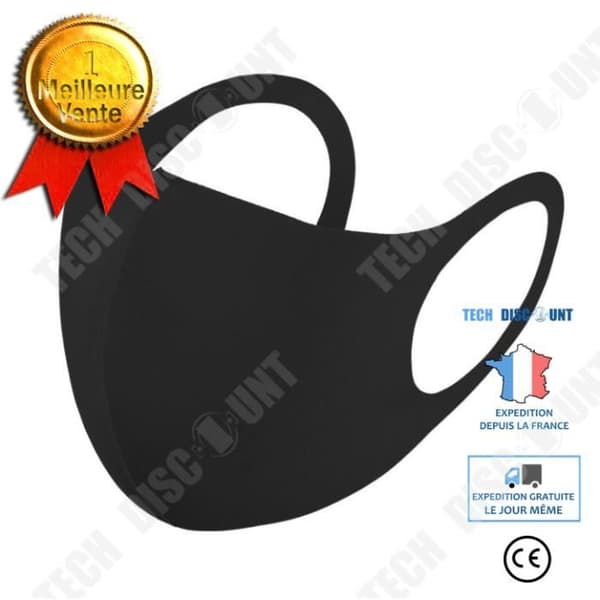 TD® Pure Cotton Knitted Silk Black Face Mask för män och kvinnor Tvättbar kallmask