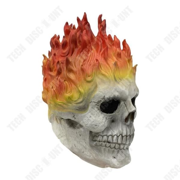 TD® Halloween Dödskallemask Ghost Rider Ghost Face Huvudbonader Skrämmande Flame Skull Latex Realistisk Look Party Favor