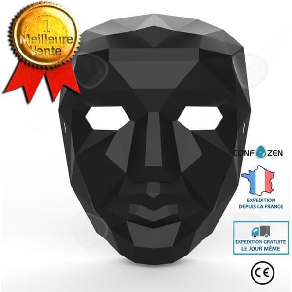 CONFO® Squid Mask Game-BOSS Mask Cosplay Mask BOSS Mask Red Guard Squid Mask Game Samma ansiktsmask Svart BOSS Mask Hal