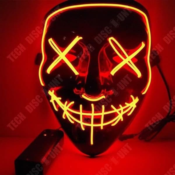 TD® Purge Horror LED Halloween Mask Glow in the Dark Special Party - Festival Fancy Dress Events med leende och ögon
