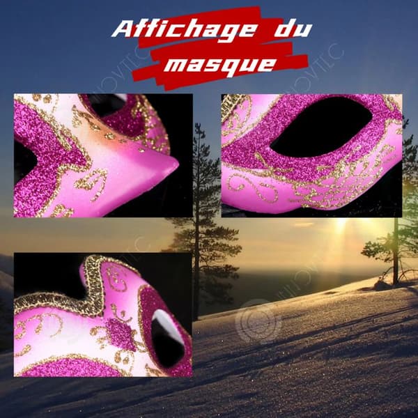 INN Masque 14,5x7,5cm prestationsmask för julfest Halloween lyxmasker dekoration paket dekorationskit