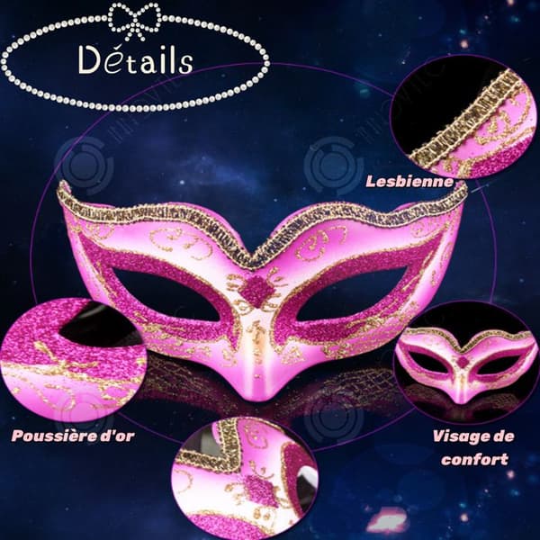 INN Masque 14,5x7,5cm prestationsmask för julfest Halloween lyxmasker dekoration paket dekorationskit