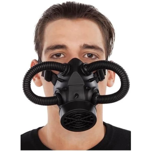 Svart Steampunk gasmask med tuber - DisfraZZes - Unisex - Vuxen