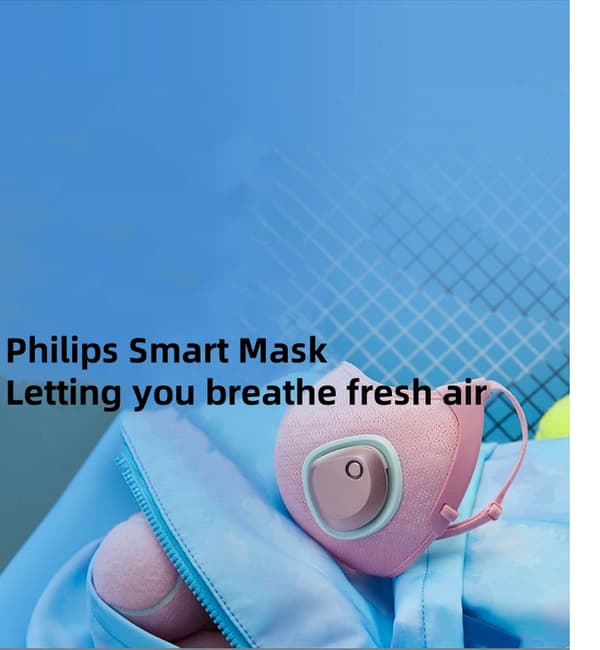 Philips ACM033/02 Elektrisk åndedrætsværn til børn - Pink | Genanvendelig med N95 beskyttelse mod infektion og smog
