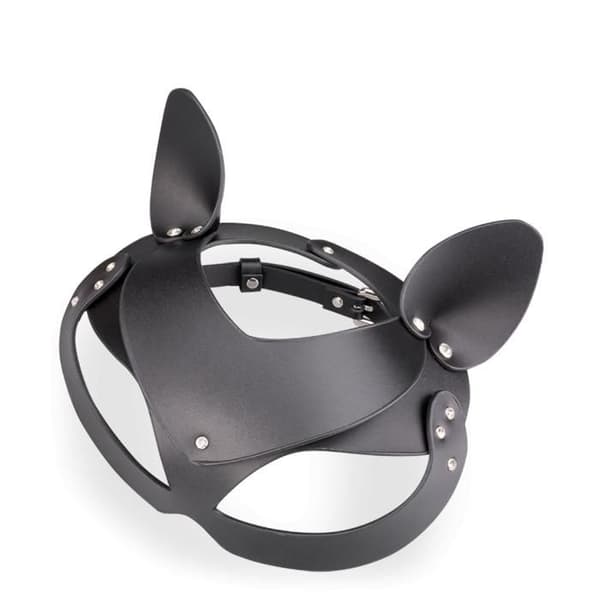 Kattmask i konstläder med strass