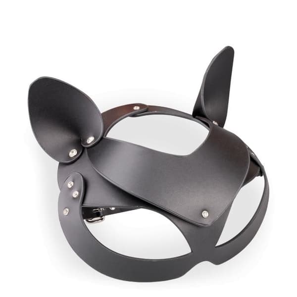 Kattmask i konstläder med strass
