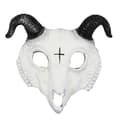 Miniatyrbild 2 av 2: Halloween Får Get Ben Skelettmask, Hållbart PU-material, 3D-design,Vit