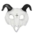 Miniatyrbild 1 av 2: Halloween Får Get Ben Skelettmask, Hållbart PU-material, 3D-design,Vit