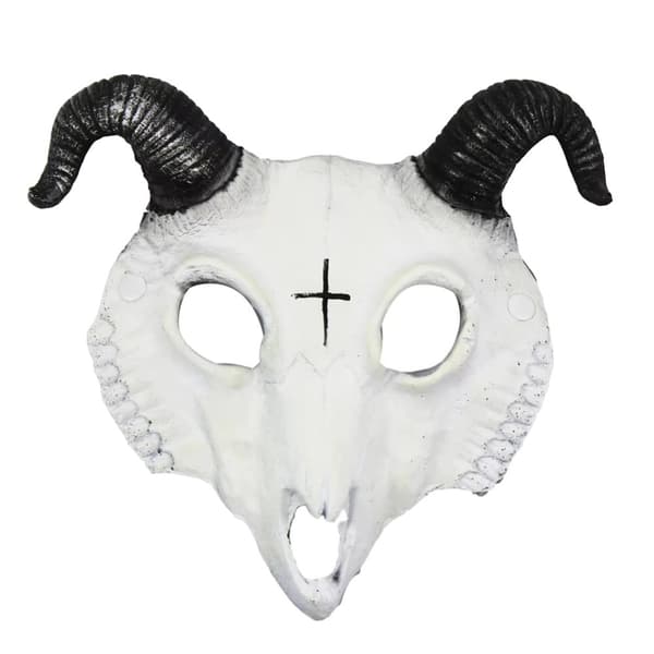 Halloween Får Get Ben Skelettmask, Hållbart PU-material, 3D-design,Vit