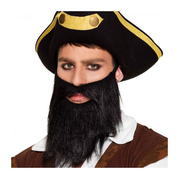 Flerfärgat piratskägg - Boland - Vuxen kostymaccessoar - Svart syntetiskt hår - 22x15cm
