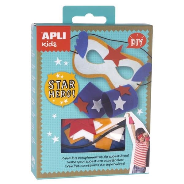 Kreativ superhjältemasksats - APLI - Vit/blå - Blandat - Barn - 4 år och uppåt