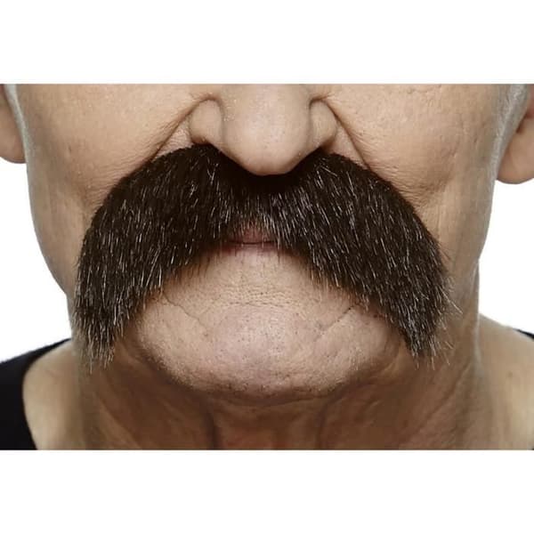 Brun befolkad mustasch för mexikansk eller cowboydräkt - Kostymtillbehör för vuxna