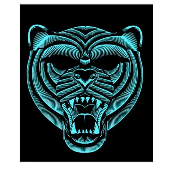 Led Tiger Mask - ATOSA - Kostymtillbehör - Svart - Vuxen - Blandat