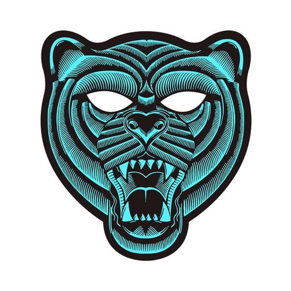Led Tiger Mask - ATOSA - Kostymtillbehör - Svart - Vuxen - Blandat