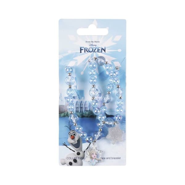 Sæt med Armbånd og Halskæde Frozen Blå 2 Dele