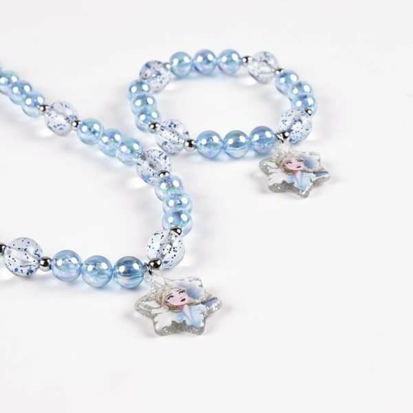 Sæt med Armbånd og Halskæde Frozen Blå 2 Dele