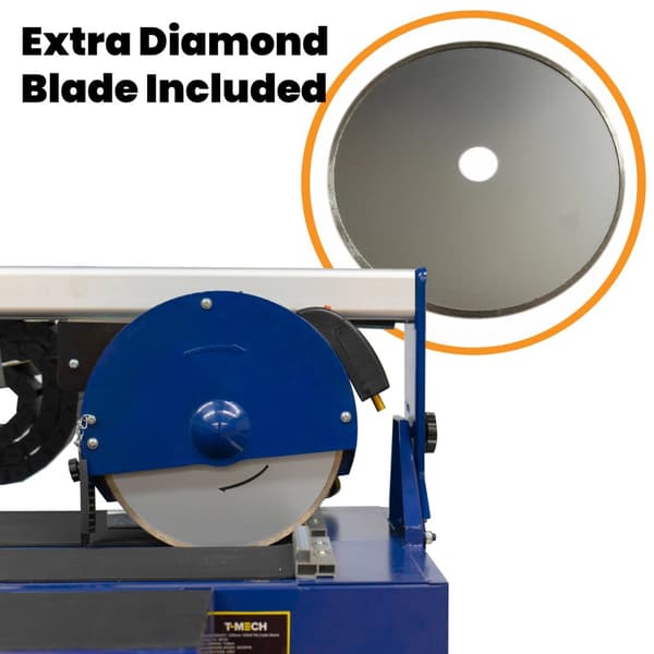 Fliseskærebænk med vandkøling 720 mm bordlaserskæreguide Diamantklinge Robust 800W motor Ekstra klinge 0-45° vinkelskæring DIY & professionel brug