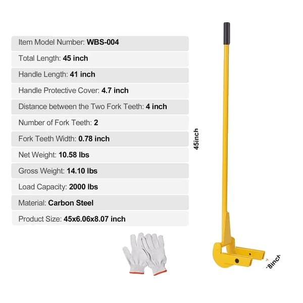 Palle Pry Bar Buster, Konstruktion af kulstofstål, Heavy Duty Design, D A