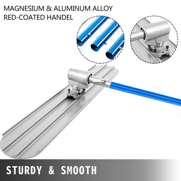 48x8 Tommer Concrete Float Sæt - Stærk Magnesium & Aluminium Alloy, Justerbar & Fleksibel Beslag, Tilbehør Inkluderet