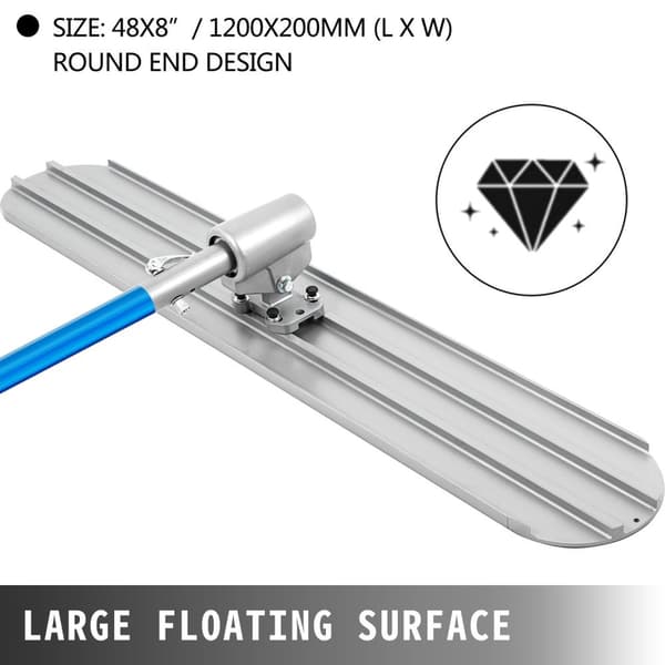 48x8 Tommer Concrete Float Sæt - Stærk Magnesium & Aluminium Alloy, Justerbar & Fleksibel Beslag, Tilbehør Inkluderet