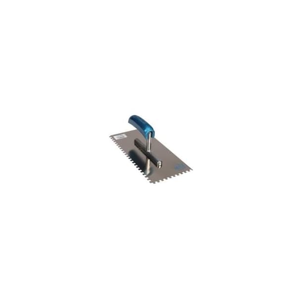 PEREL Glättare - Jung - Böjt handtag - Tandat 10x10mm - Vit - 280x130mm